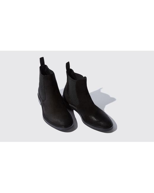 Scarosso Chelsea Boots Hunter Black Suede Leather for men
