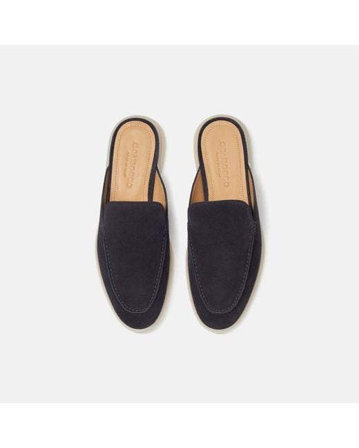 Scarosso Black Lucrezio Blue Suede Slippers for men