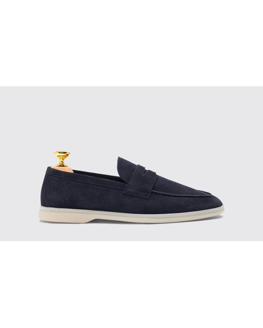 Scarosso Black Luciano Blue Suede Loafers for men