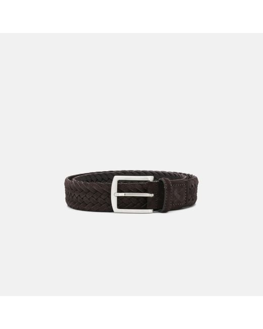 Scarosso Black Cintura Marrone Intrecciata Scamosciata for men
