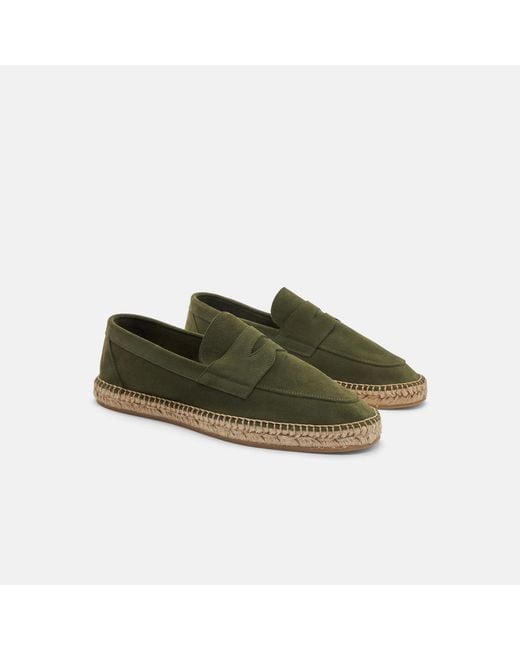 Scarosso Diego Green Suede Espadrilles for men
