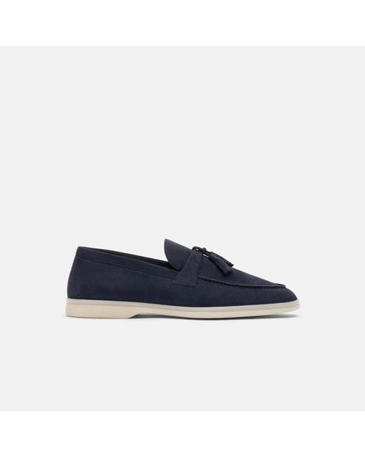 Scarosso Blue Leandro Blu Scamosciato Loafers for men
