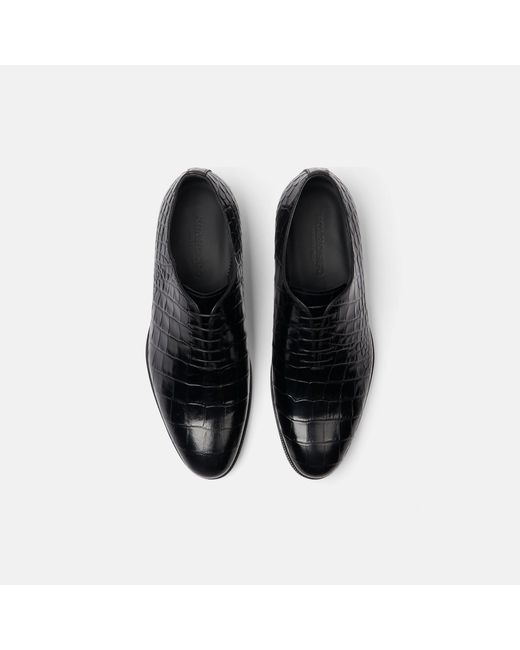 Scarosso Black Ignazio Nero Cocco Oxfords for men