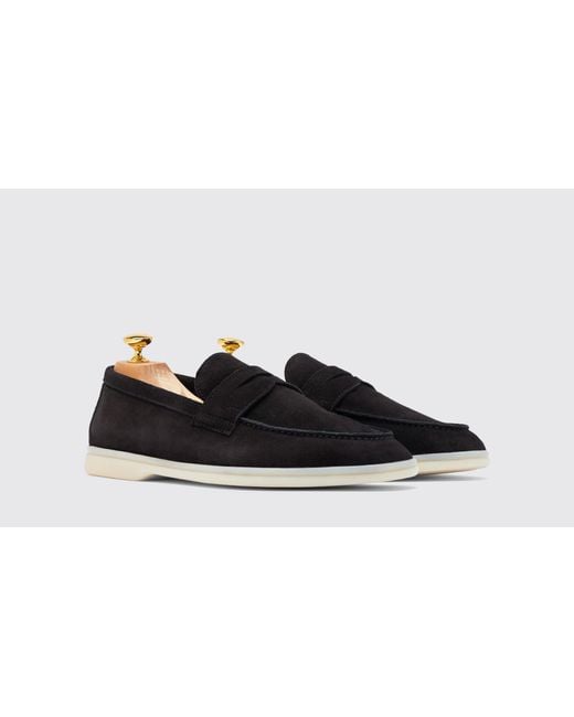 Scarosso Luciano Black Suede Edit Loafers for men