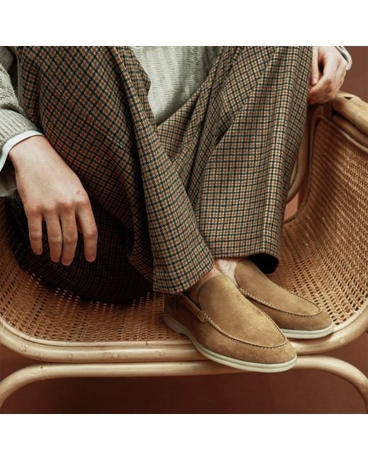 Scarosso Natural Loafers Ludovico Beige Scamosciato Suede Leather for men