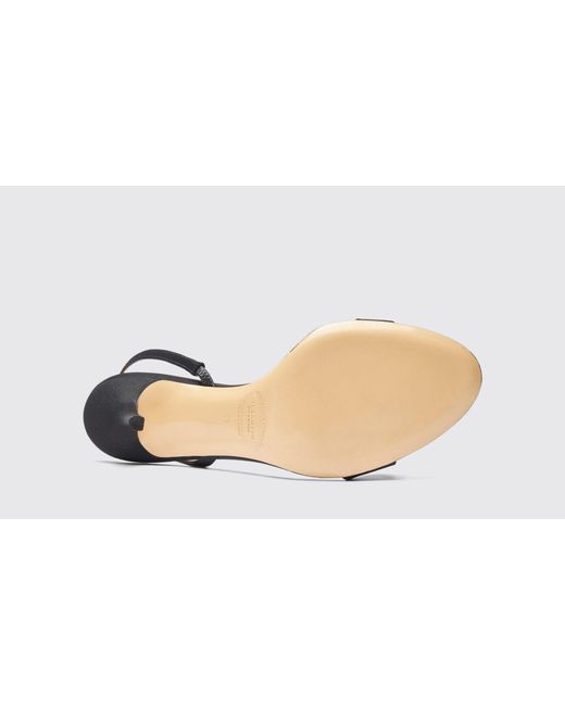 Scarosso Paula Black Satin Sandals