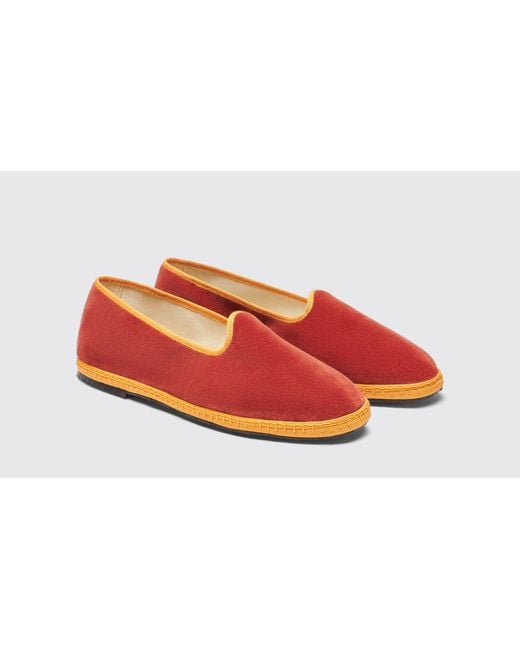 Slippers William IV Negroni Velours Scarosso pour homme en coloris Red