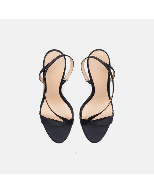 Scarosso Paula Black Satin Sandals