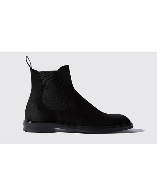 Scarosso Chelsea Boots Hunter Black Suede Leather for men