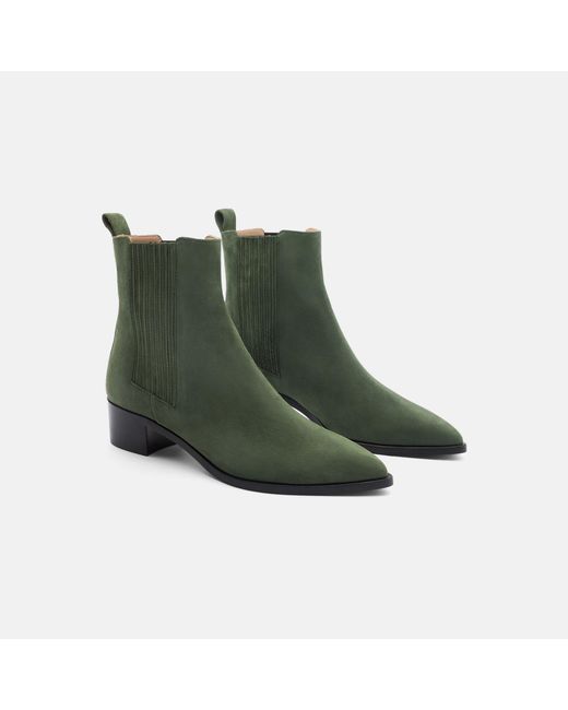Scarosso Olivia Green Suede Boots