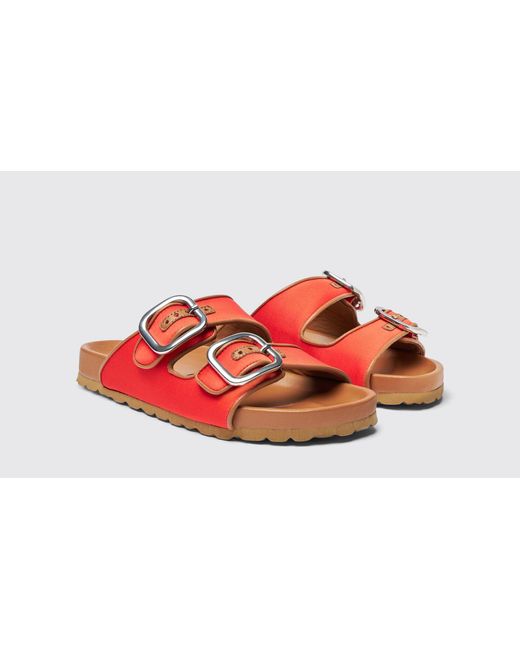 Scarosso Red Isa Coral Satin Sandals