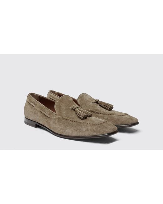 Scarosso Black Rodolfo Taupe Suede Loafers for men