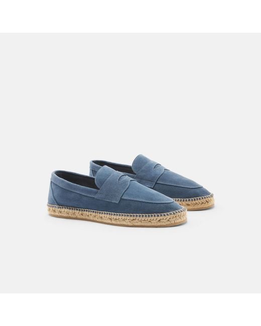Scarosso Blue Diego Steel Suede Espadrilles for men