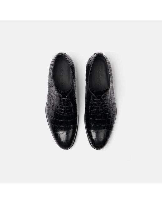 Scarosso Black Ignazio Nero Cocco Oxfords for men