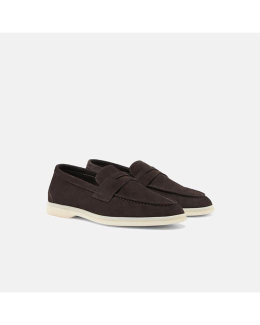 Scarosso Black Luciana Brown Suede Loafers