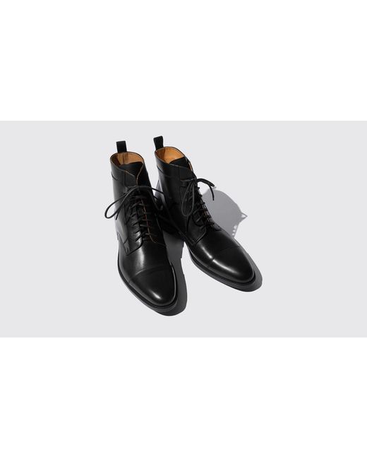 Scarosso Black Boots Dante Nero Calf Leather for men