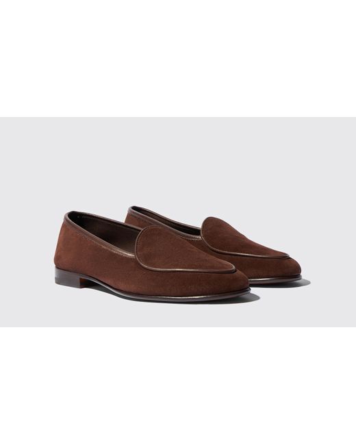 Scarosso Black Nils Brown Suede Loafers for men