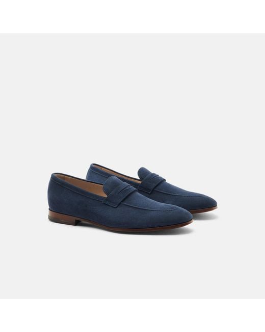 Scarosso Blue Marzio Abisso Scamosciato Loafers for men