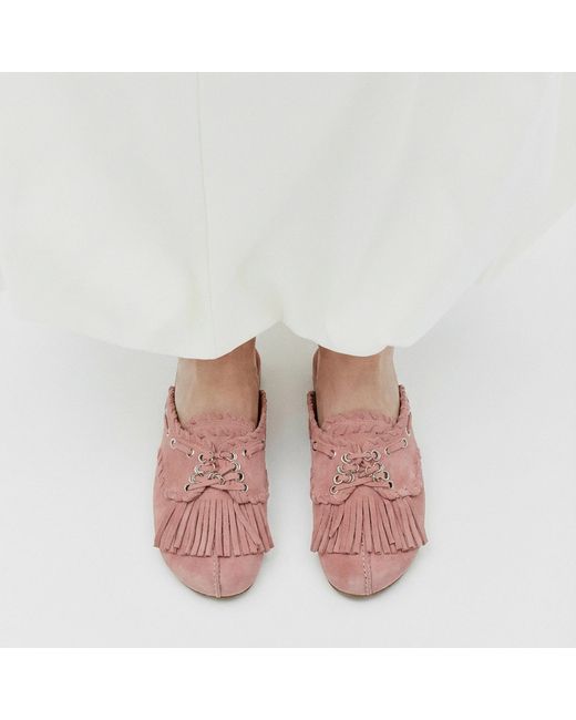 Scarosso Pink Flora Suede