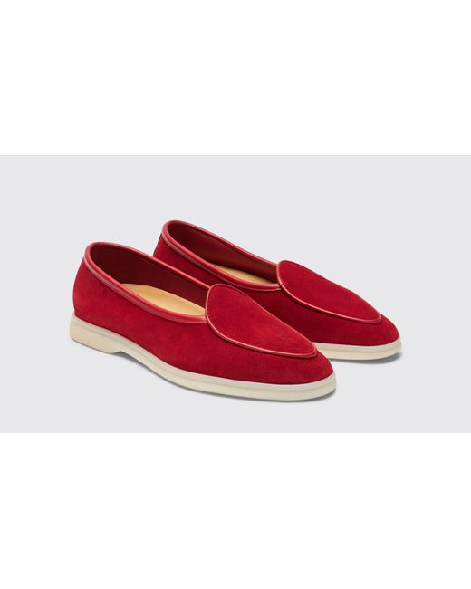 Scarosso Livia Red Suede Loafers