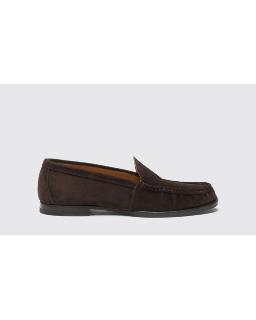 Scarosso Black Alain Brown Suede Loafers for men