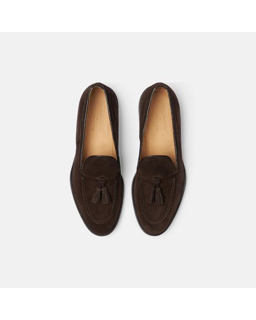 Scarosso William Brown Suede Loafers for men