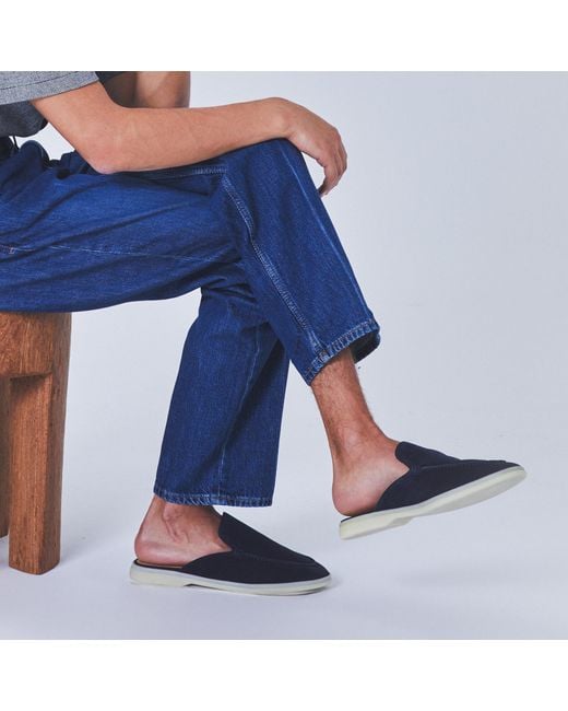 Scarosso Black Lucrezio Blue Suede Slippers for men