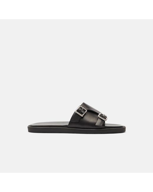 Scarosso Black Costantino Moro Summer Flat Shoes for men