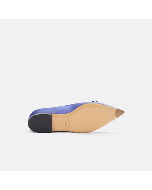 Scarosso Blue Iris Violet Satin Ballerinas