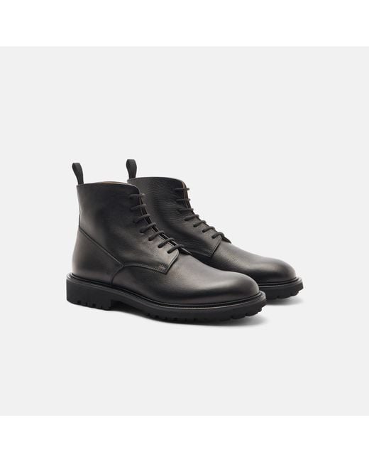 Scarosso Thomas Black Grain Boots for men