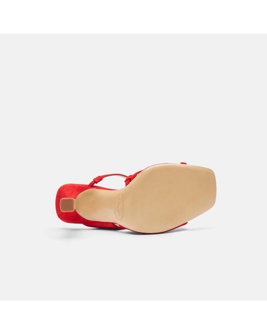 Scarosso Zoe Red Suede Sandals