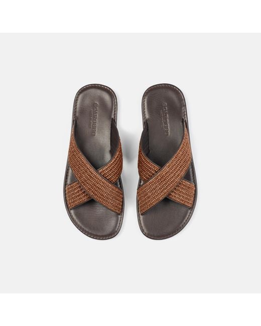 Scarosso Brown Sliders for men