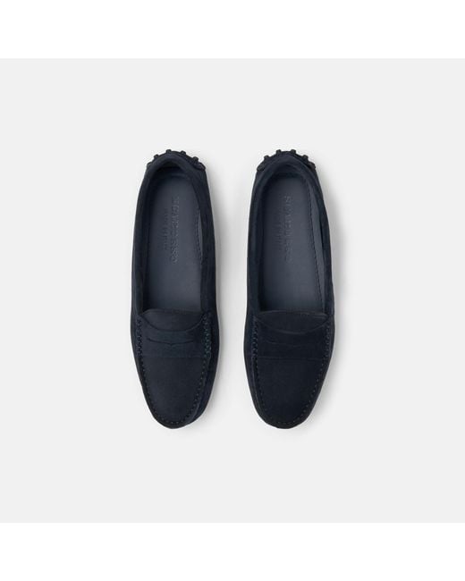 Scarosso Ashley Blue Suede Driving Shoes