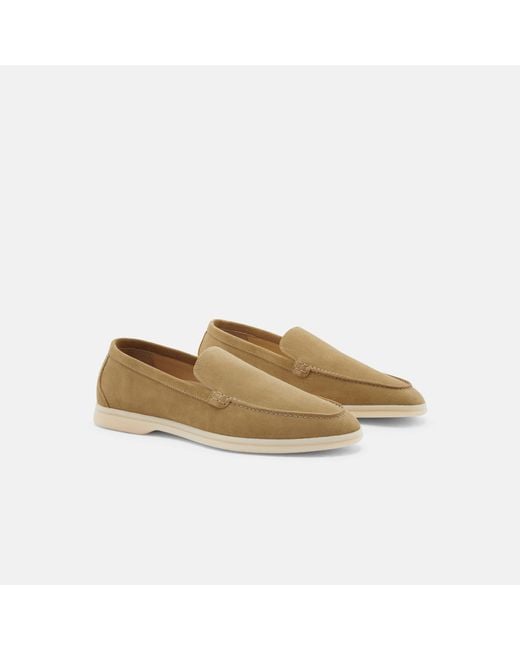 Scarosso Natural Loafers Ludovico Beige Scamosciato Suede Leather for men