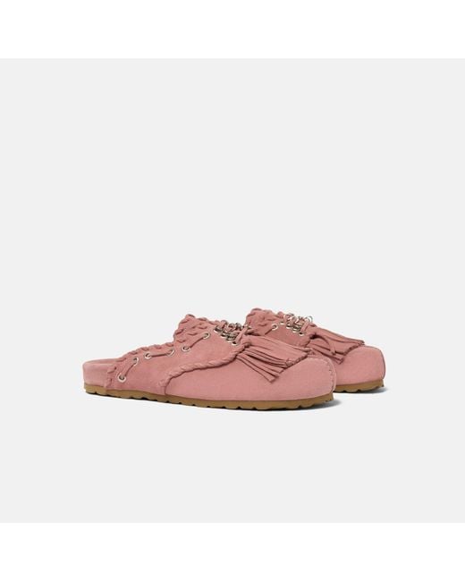 Scarosso Pink Flora Suede