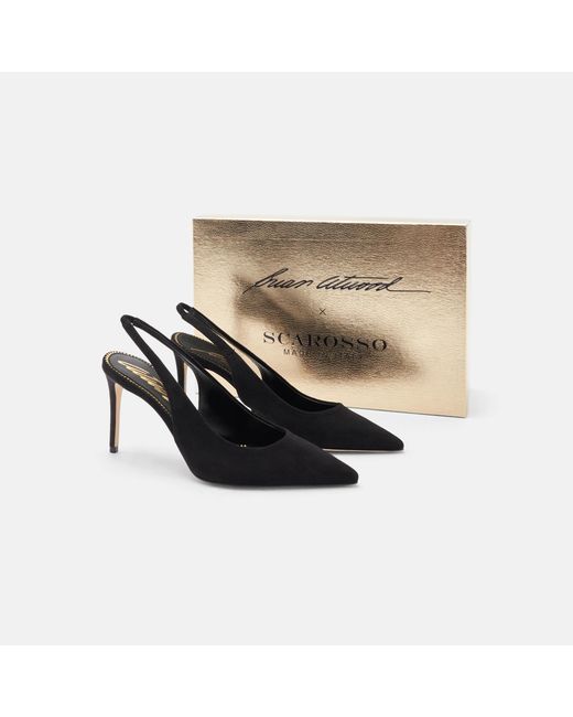 Scarosso Sutton Black Suede Pumps