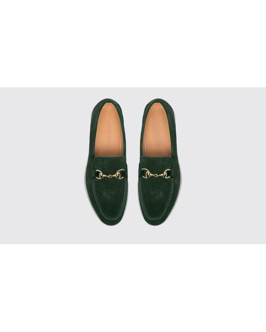 Scarosso Lilia Green Suede Loafers