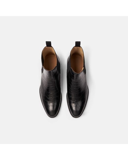 Scarosso Black Giancarlo Nero Cocco Chelsea Boots for men