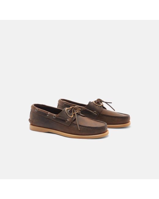 Scarosso Jude Brown Nubuck Boat Shoes for men