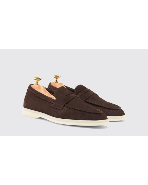 Scarosso Black Luciana Brown Suede Loafers