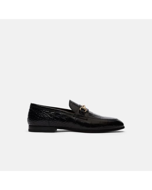Scarosso Alessandro Black Croco Loafers for men