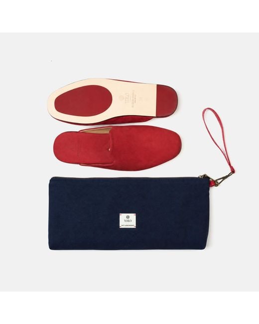 Scarosso Red Atlas Travel Slipper Nubuck