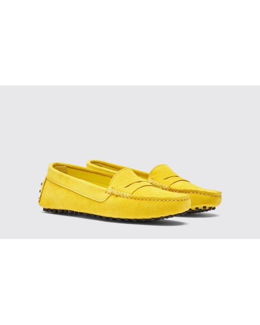 Scarosso Ashley Yellow Suede Driving Shoes