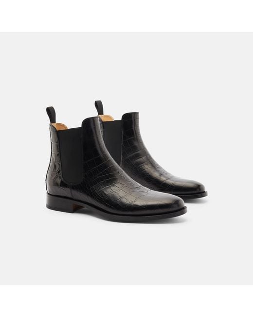 Scarosso Black Giancarlo Nero Cocco Chelsea Boots for men