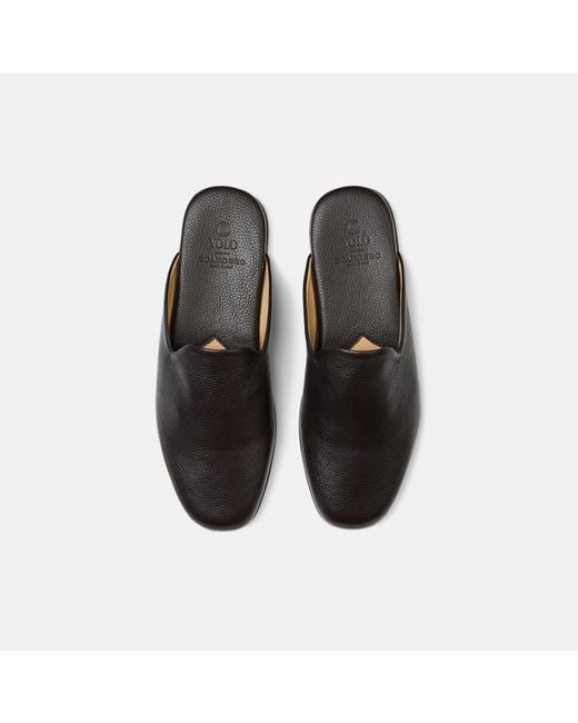Scarosso Black Atlas Travel Slipper Dark