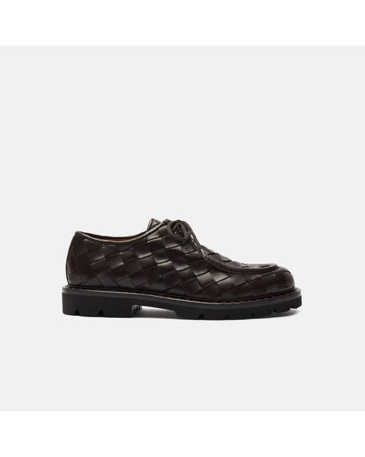 Scarosso Black Damiano Dark Brown Woven Derbies for men