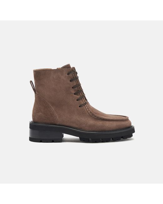 Scarosso Brown Karol Taupe Veloursleder