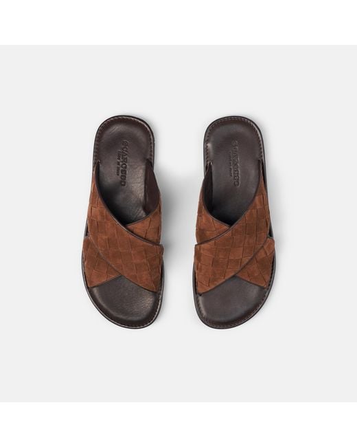 Scarosso Brown Ettore Suede Woven for men