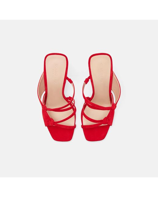 Scarosso Zoe Red Suede Sandals