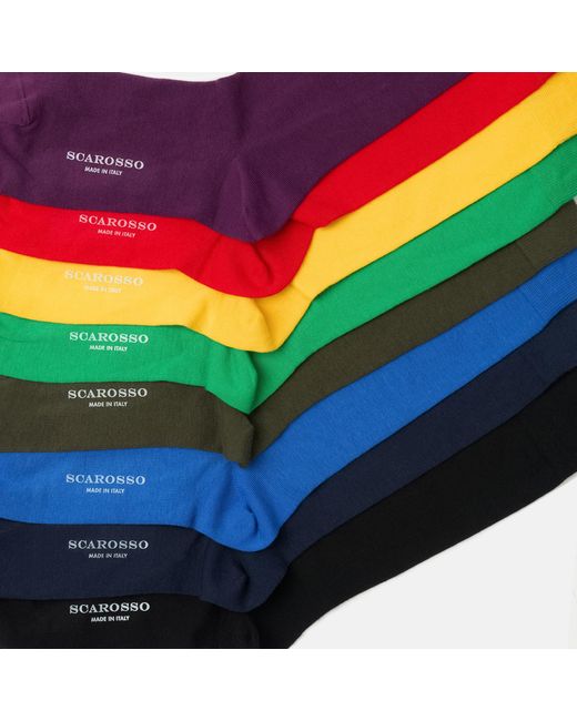 Scarosso Black Cotton Socks for men